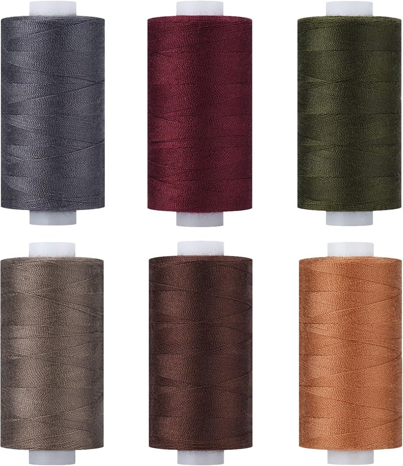 simthread All Purpose Thread Polyester 6 Dark Colors, 400 Yards Each for Hand Sewing, and Thread for Quilting Piecing Sewing Machines - Image 1